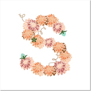 Letter S Floral Posters and Art